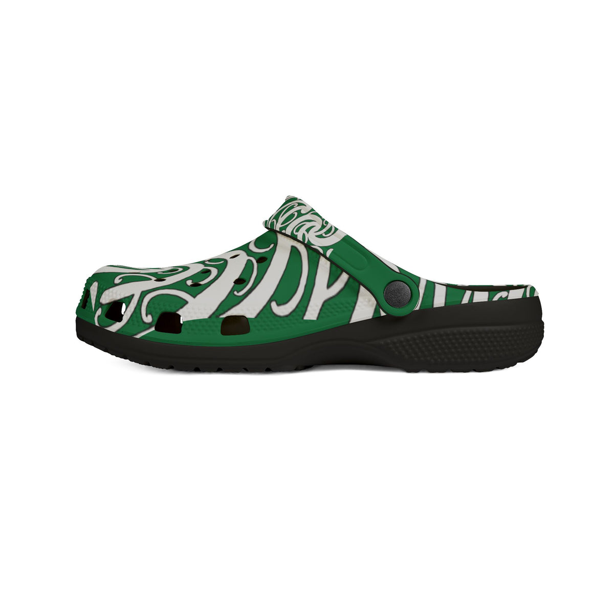 Sharx 1850 Parata Kiwa Green unique hand drawn design slip-ons