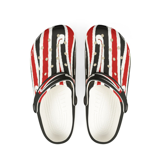 Sharx 1876 Pūhoro Red unique hand drawn design slip-ons