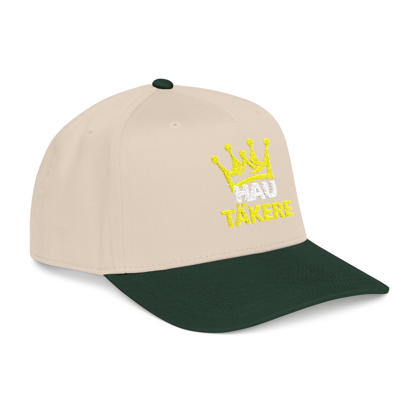 Hau Takere Baseball Cap - Gold Crown Embroidered Cap, Casual Streetwear Hat