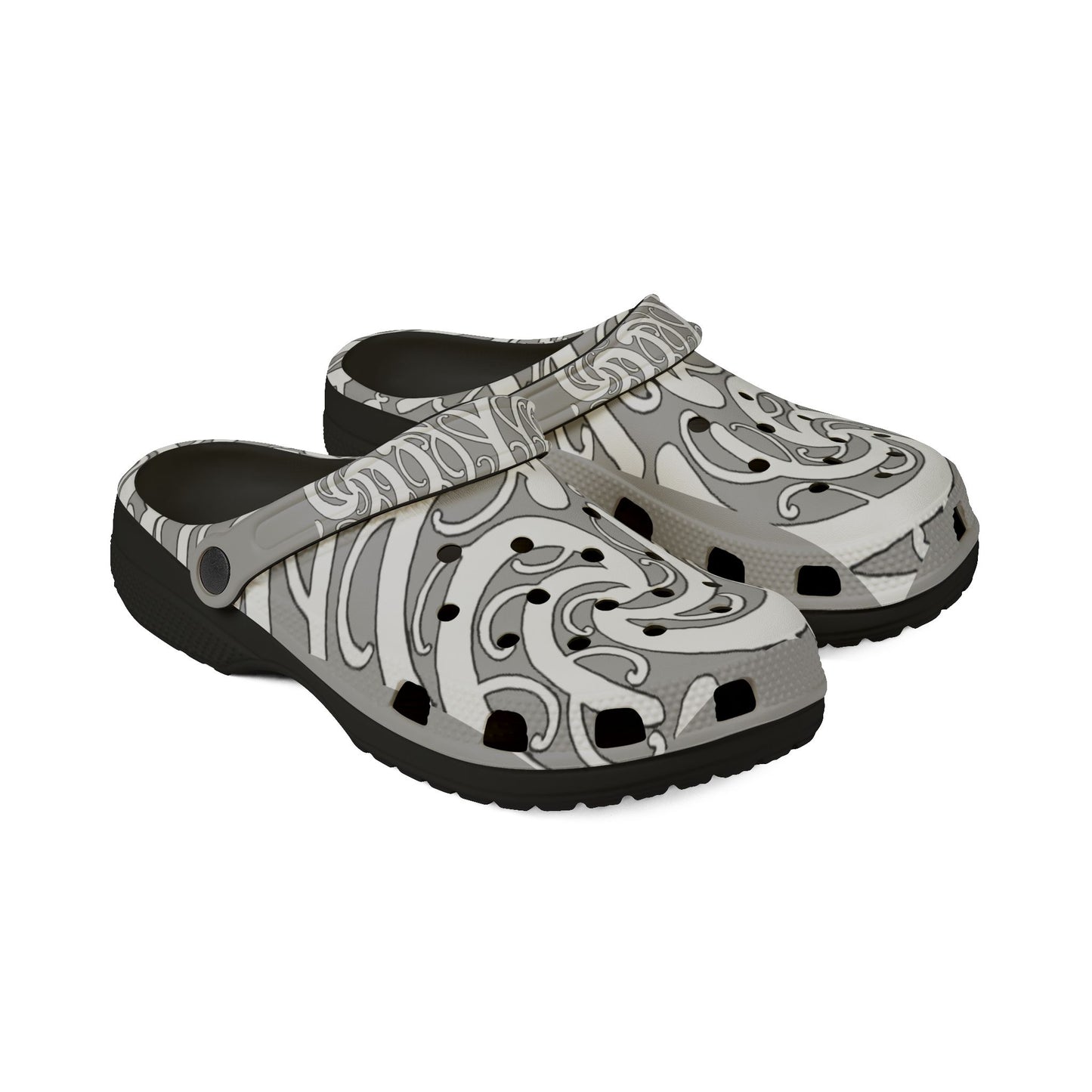Sharx 1850 Parata Hina Grey unique hand drawn design slip-ons