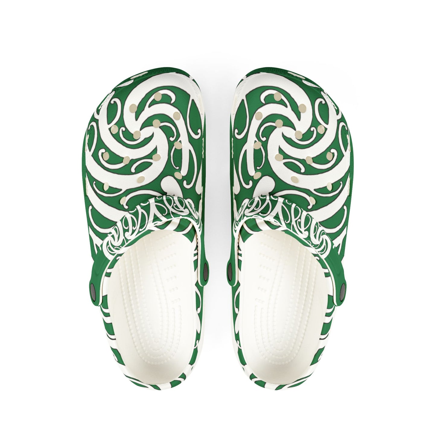 Sharx 1850 Parata Kiwa Green unique hand drawn design slip-ons