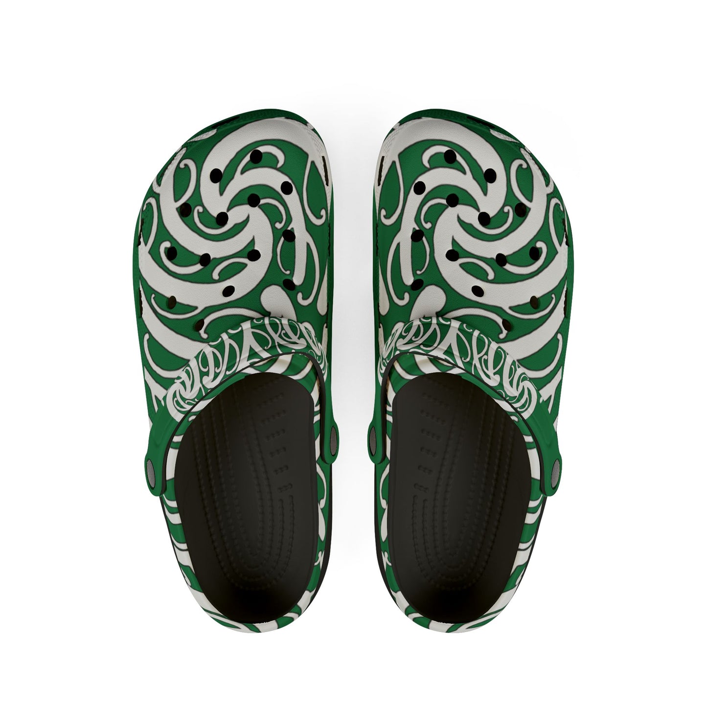 Sharx 1850 Parata Kiwa Green unique hand drawn design slip-ons