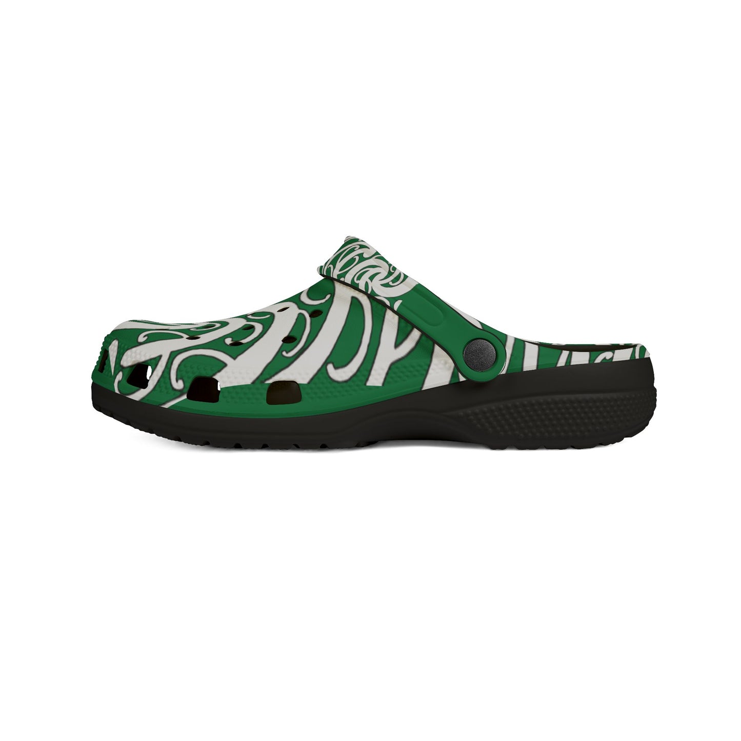 Sharx 1850 Parata Kiwa Green unique hand drawn design slip-ons
