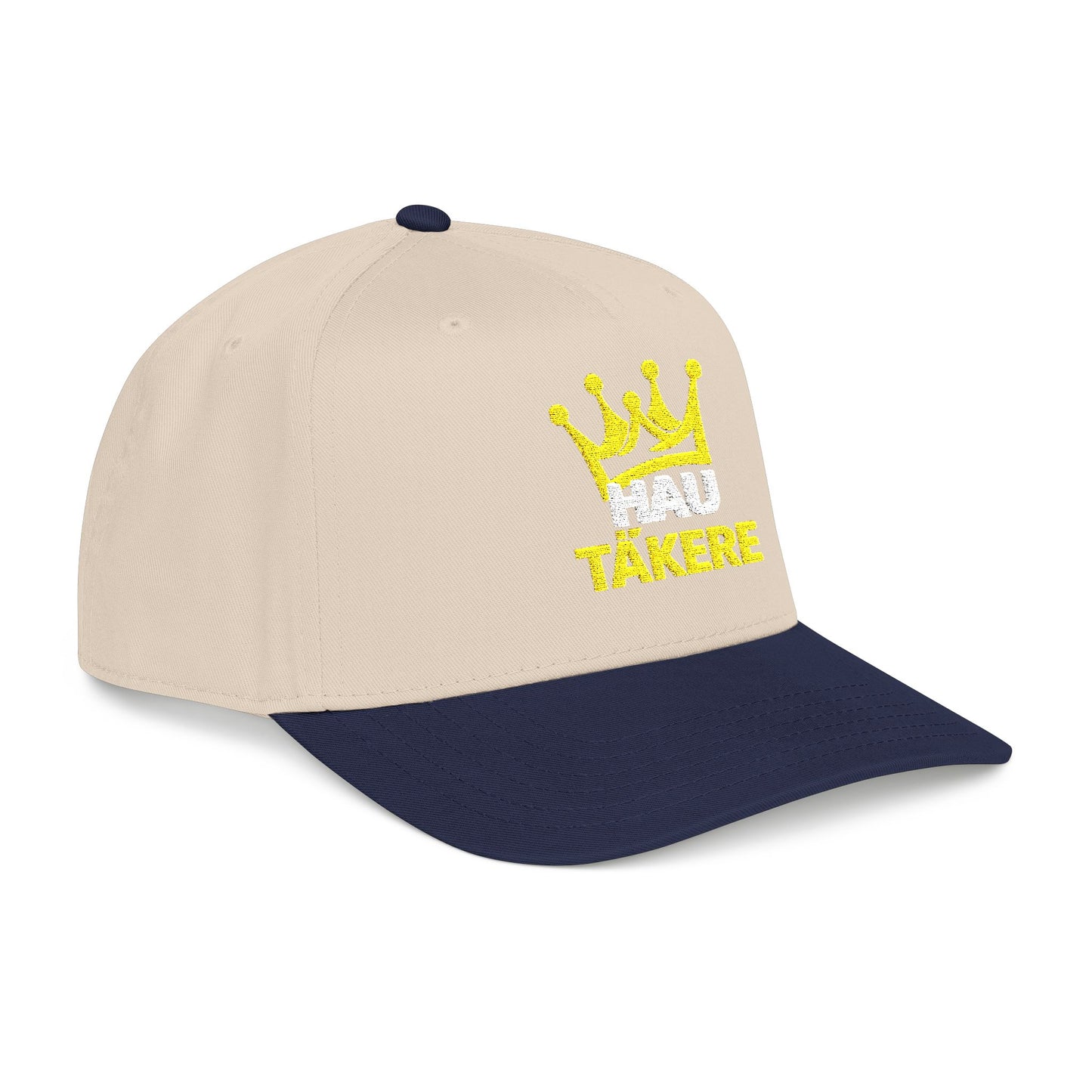 Hau Takere Baseball Cap - Gold Crown Embroidered Cap, Casual Streetwear Hat