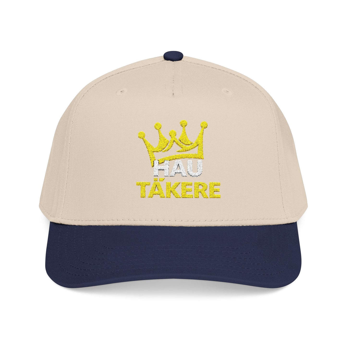 Hau Takere Baseball Cap - Gold Crown Embroidered Cap, Casual Streetwear Hat