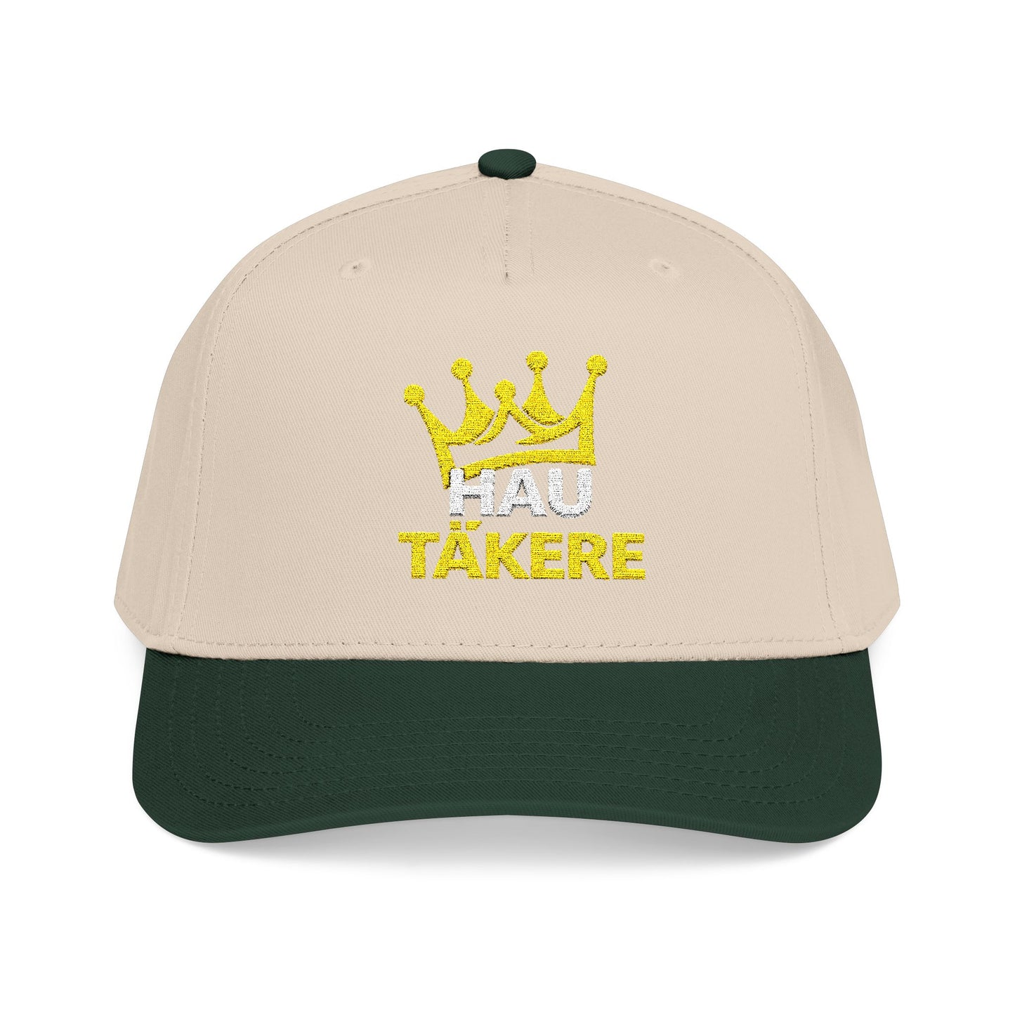 Hau Takere Baseball Cap - Gold Crown Embroidered Cap, Casual Streetwear Hat