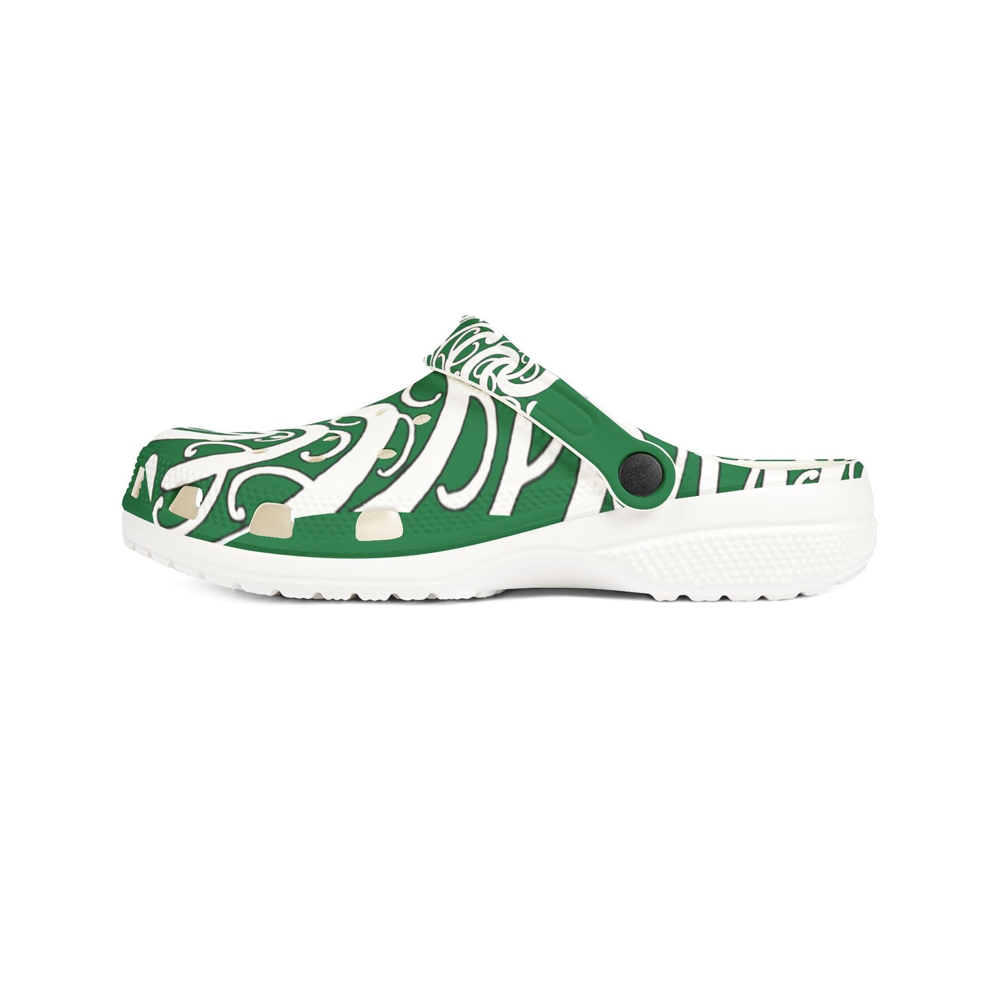 Sharx 1850 Parata Kiwa Green unique hand drawn design slip-ons