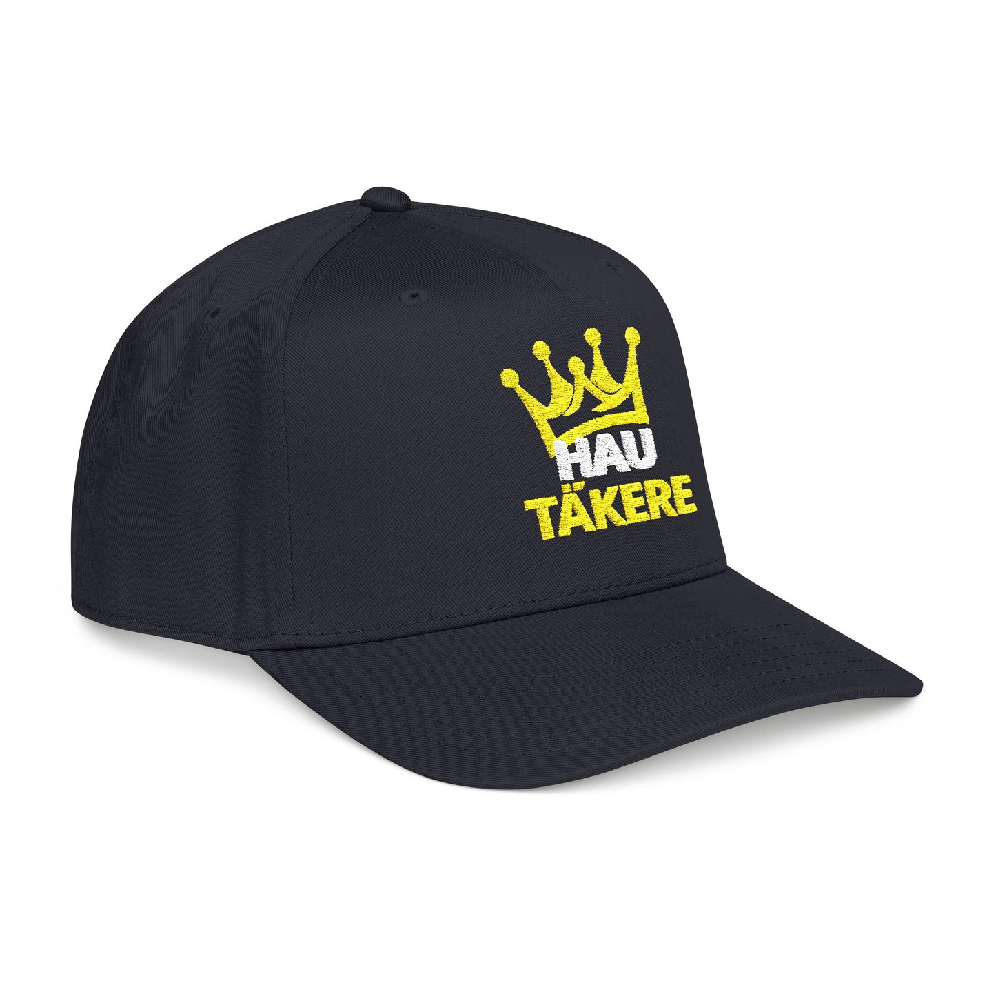 Hau Takere Baseball Cap - Gold Crown Embroidered Cap, Casual Streetwear Hat