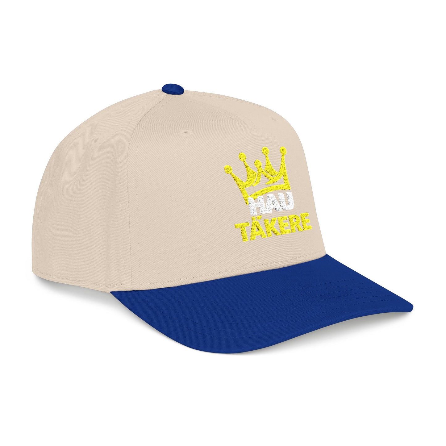 Hau Takere Baseball Cap - Gold Crown Embroidered Cap, Casual Streetwear Hat